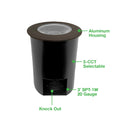 Envision LED-IGLS-FL-9W-5CCT-ALM-BZ-LV In-Ground Light - Small: Flat Open Lens, Bronze