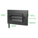 Envision LED-STEP-LVR-SM-5-4W-5CCT-ALM-BL-LV Surface Mount Step Light - 5inch Width - Louver, Black