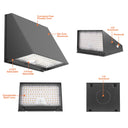 Envision LED-WPFC-TRZ-5P60-TRI-BL-PC Wall Pack: FC-Trap-Line: Sensor Ready, 60/50/40/30/20W, Black