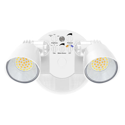 Envision LED-XSL2R-2P25-TRI-WH-PIR Security Light - Round Double Head PIR, 25/16W, White