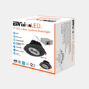 Envision LED-DLJBX-ADJ-4-12W-5CCT-BLK-R 4" Gimbal Adjustable Downlight Canless, Black