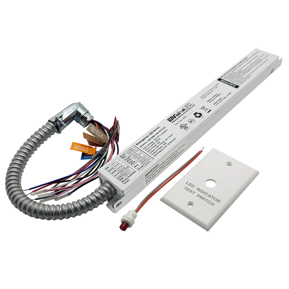 Envision LED-EMB-16W-HV-0/10V Emergency Back Up: 120v OUTPUT (Works with 0-10V Dim or <16W fixtures