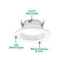 Envision ECV-RDL-4-10W-5CCT-WH-SM 4" Retrofit Downlight: ECO-Line Smooth, White
