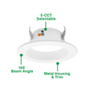 Envision ECV-RDL-4-10W-5CCT-WH-BFL 4" Retrofit Downlight: ECO-Line Baffle, White
