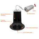Envision LED-DLJBX-TML-2R-15W-5CCT-BLK 2" Round Downlight: Trimless-Line, White