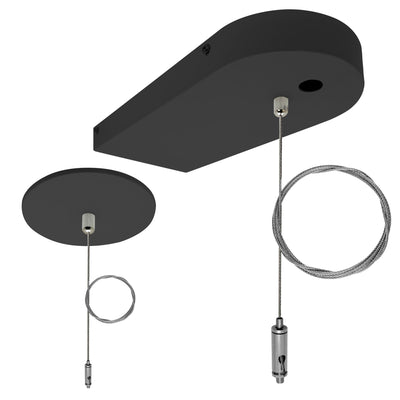 Envision UDL2-6FT-CPR-1WR-BL-EMB Suspension Kit:6' Canopy Top 1 Wire (2 pcs) w/ Emergency Backup