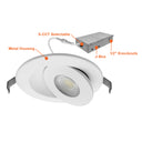Envision LED-SL-FLT-6R-13W-5CCT-WH 4" Floating Gimbal Downlight (Canless) White Round Module