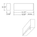 Envision LED-ALIN2-1FT-3P12-D-5CCT-WH-RTK 1' Architectural Linear Downlight, 9.5/7/5, White