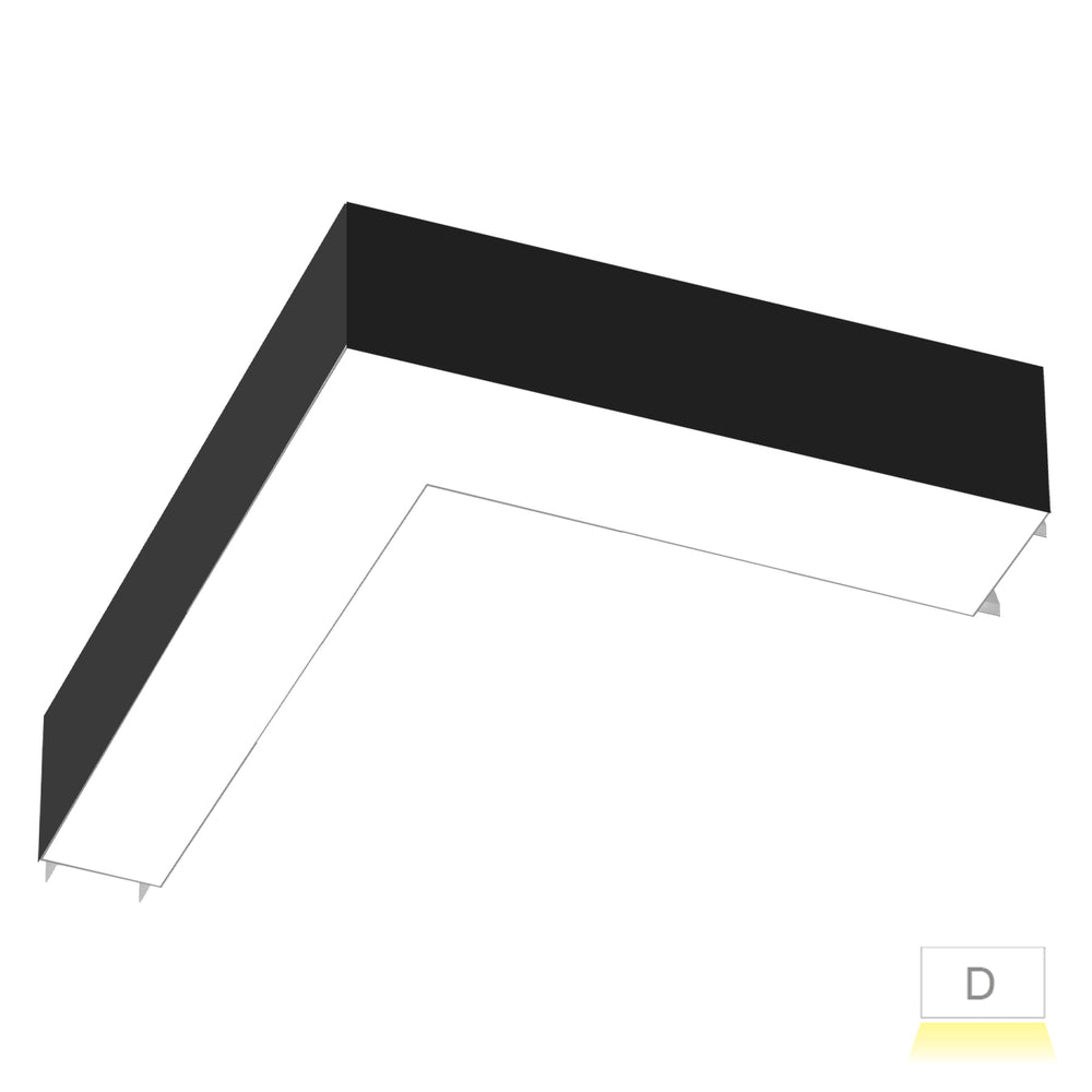 Envision LED-ALIN2-FL-24X24-L-3P50-D-5CCT-BL 4' L-Shape Downlight, 40/30/20w, Black