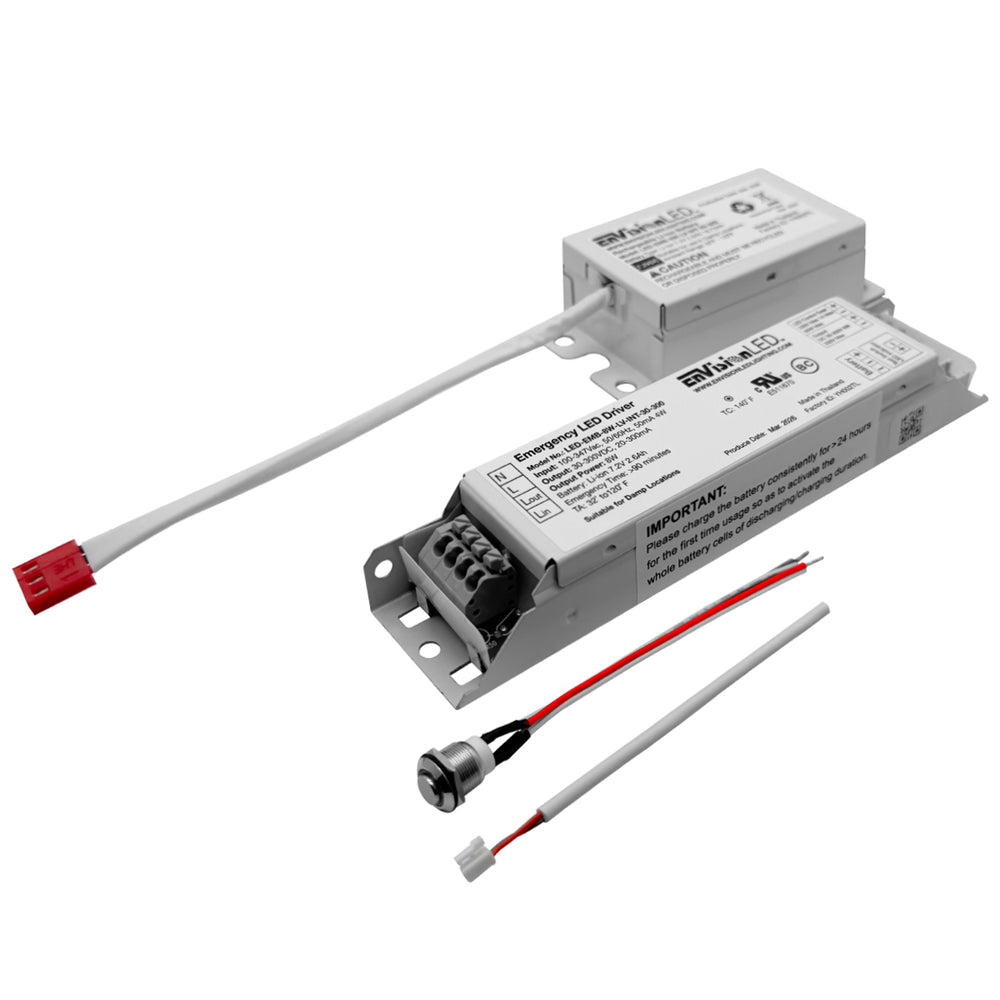 Envision LED-EMB-8W-LV-INT-150-CW Emergency Backup: 60-150V DC for External Drivers w/ internal housing space (Wall Packs, Canopy, etc.) Cold Weather -4 to 122° F