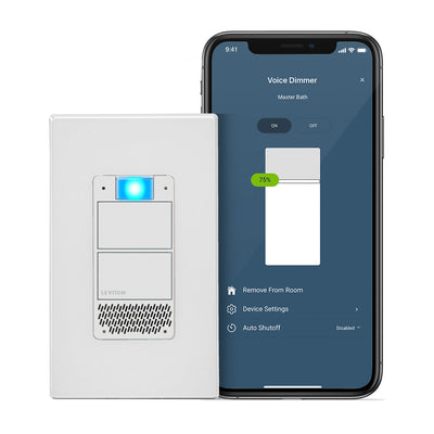 Leviton DWVAA-1BW The Decora Smart™ Voice Dimmer with Amazon Alexa Built-in combines easy Wi-Fi lighting with the convenience
