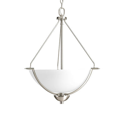 Progress Lighting P3912-09 Bravo 3-Light Foyer Pendant, Brushed Nickel