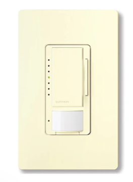 Lutron Vive Maestro 0–10V Occupancy/Vacancy Sensor Dimmer, 8A Switching, 50mA Sink, 120/277V, MRF2S-8SD010-AL, Almond