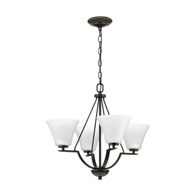Progress Lighting P4622-20W Bravo 4-Light Chandelier Ceiling Light, Antique Bronze