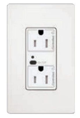 Lutron Vive RF Wireless Receptacle, 20A Dual Switching Duplex, Decorator-Style Outlet, Gloss Finish, CAR2S-20-DTR-LA, Light Almond