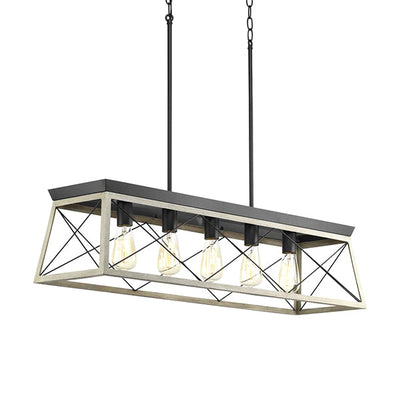 Progress Lighting P400048-143 Briarwood 5-Light Linear Chandelier Ceiling Light, Graphite