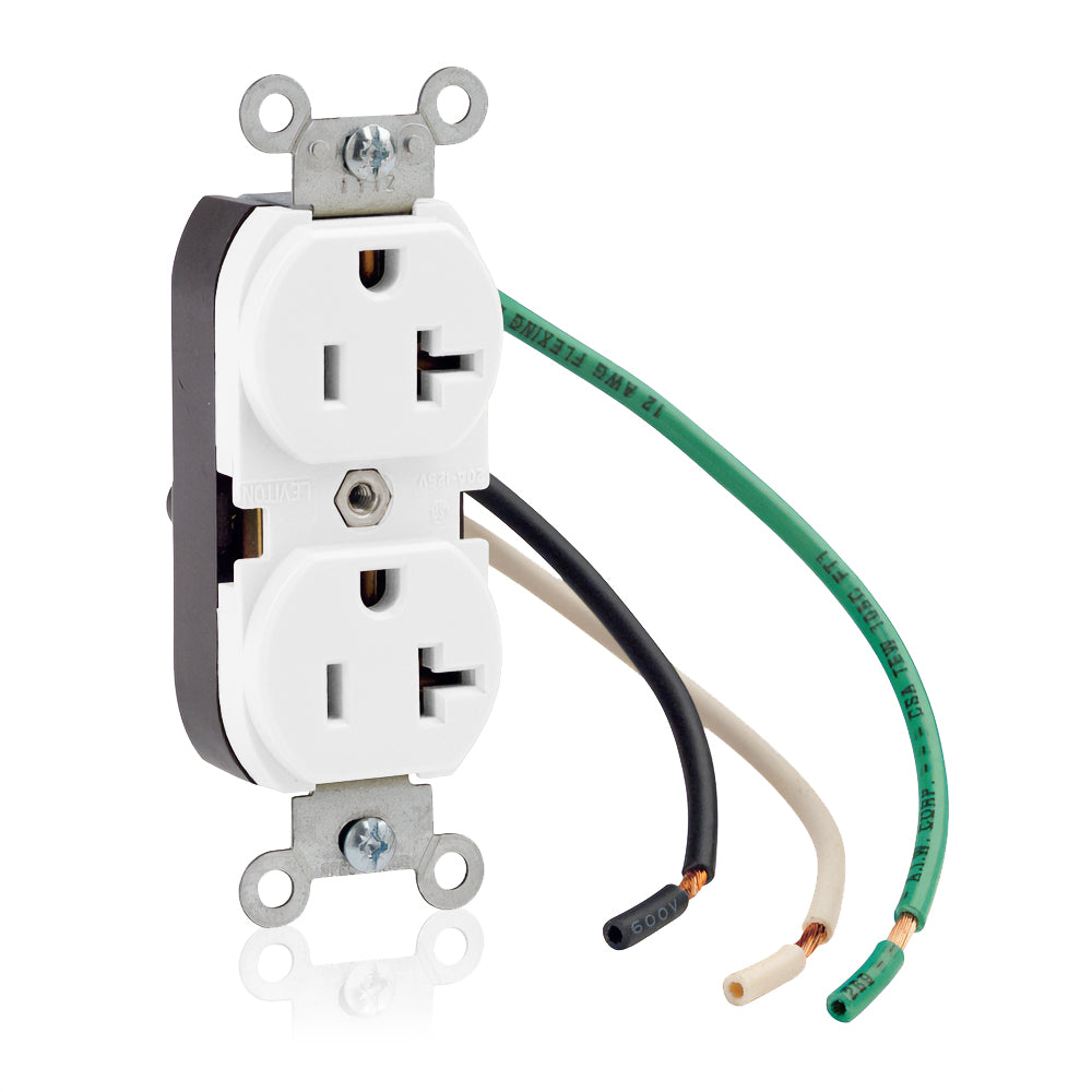 Leviton 5340-W 20 A 125 VAC Wall Plate White