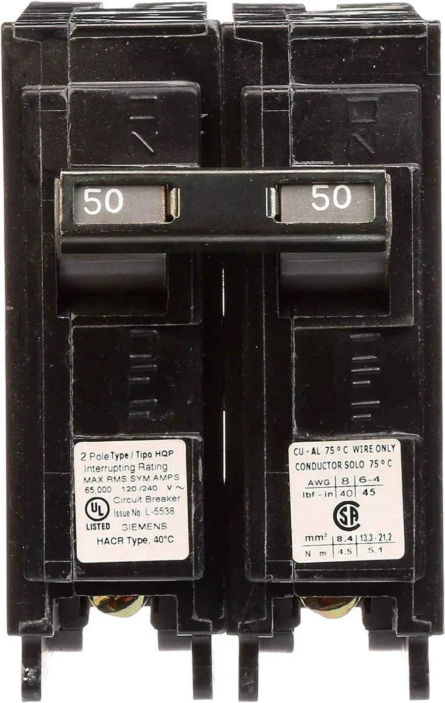 Siemens Q250HH 2-Pole 50-Amp Type QP Circuit Breaker - 65K