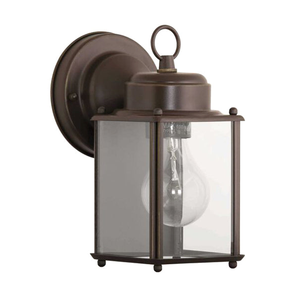 Progress Lighting P5607-20 Flat Glass 1-Light Traditional Outdoor Wall Sconce, Antique Bronze