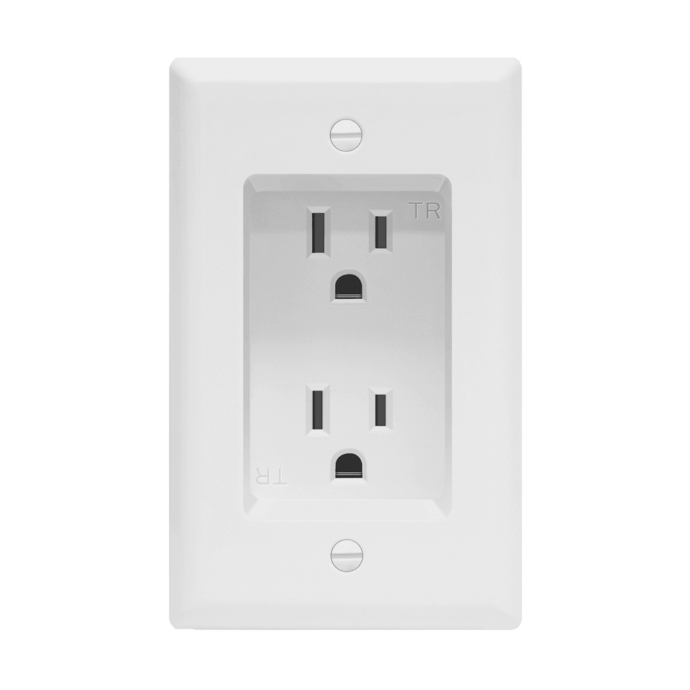 Residential Grade 15A Recessed Tamper-Resistant Duplex Receptacle