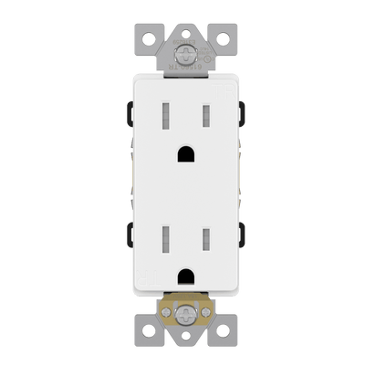 Commercial Grade 15A Decorator Tamper Resistant Receptacle, 5-15R