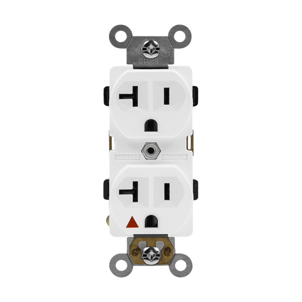 Industrial Grade Isolated Ground Heavy Duty 20A Duplex Receptacle, 5-20R