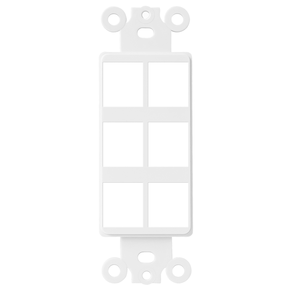 6-Port Decorator Data Wall Plate Insert