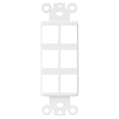 6-Port Decorator Data Wall Plate Insert