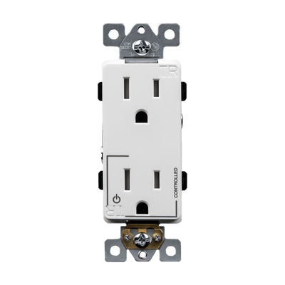 Half Controlled 15A Tamper-Resistant Decorator Style Plug Load Receptacle, 5-15R