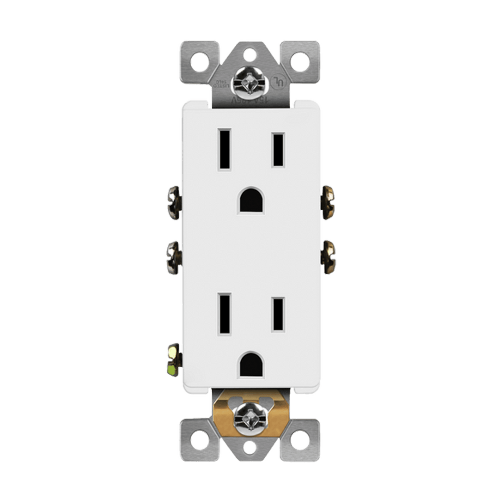 Industrial Grade Heavy Duty 15A Decorator Tamper Resistant Receptacle, 5-15R
