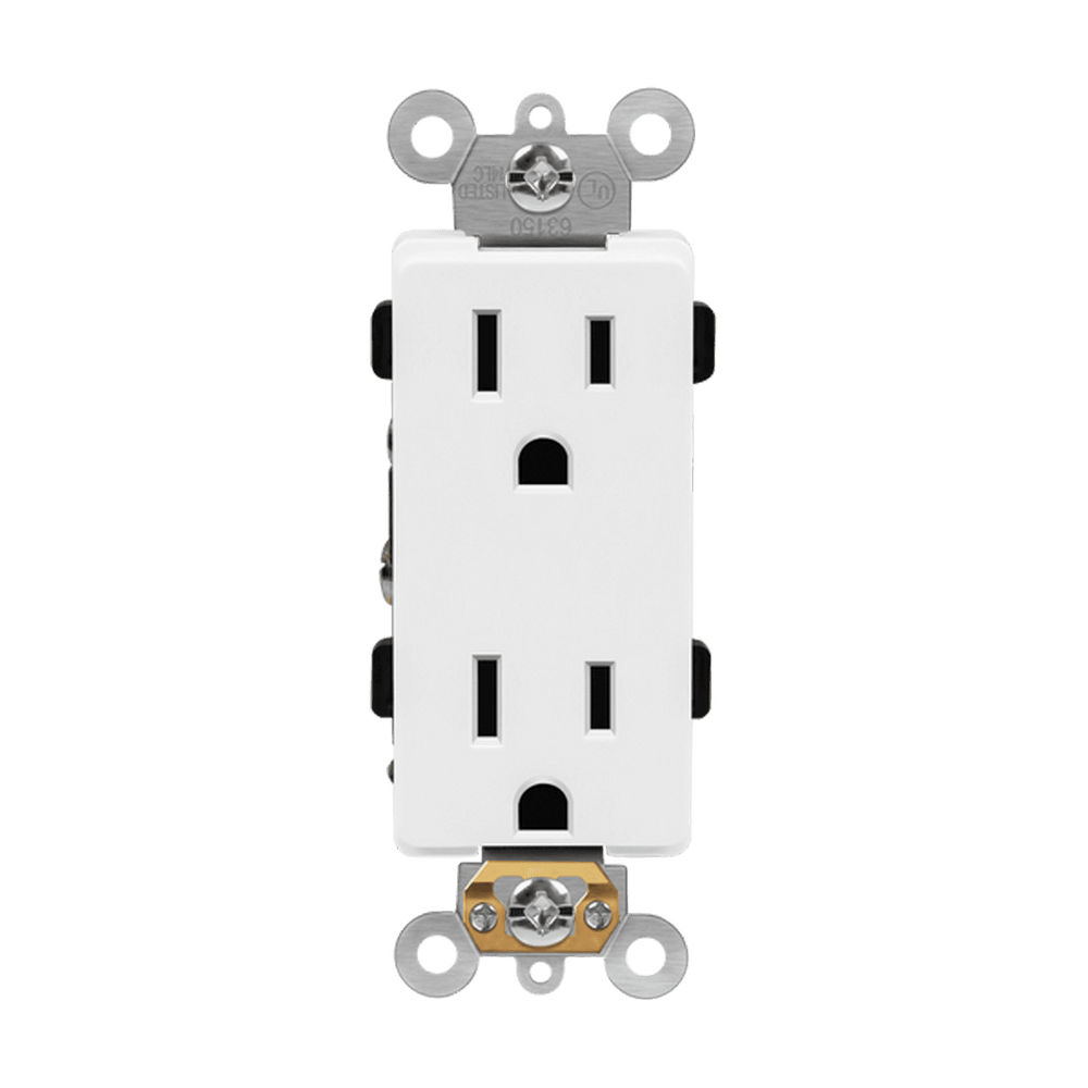 Industrial Grade Heavy Duty 15A Decorator Receptacle, 5-15R