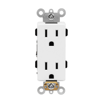 Industrial Grade Heavy Duty 15A Decorator Receptacle, 5-15R