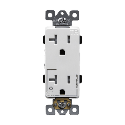 Half Controlled 20A Tamper-Resistant Decorator Style Plug Load Receptacle, 5-20R