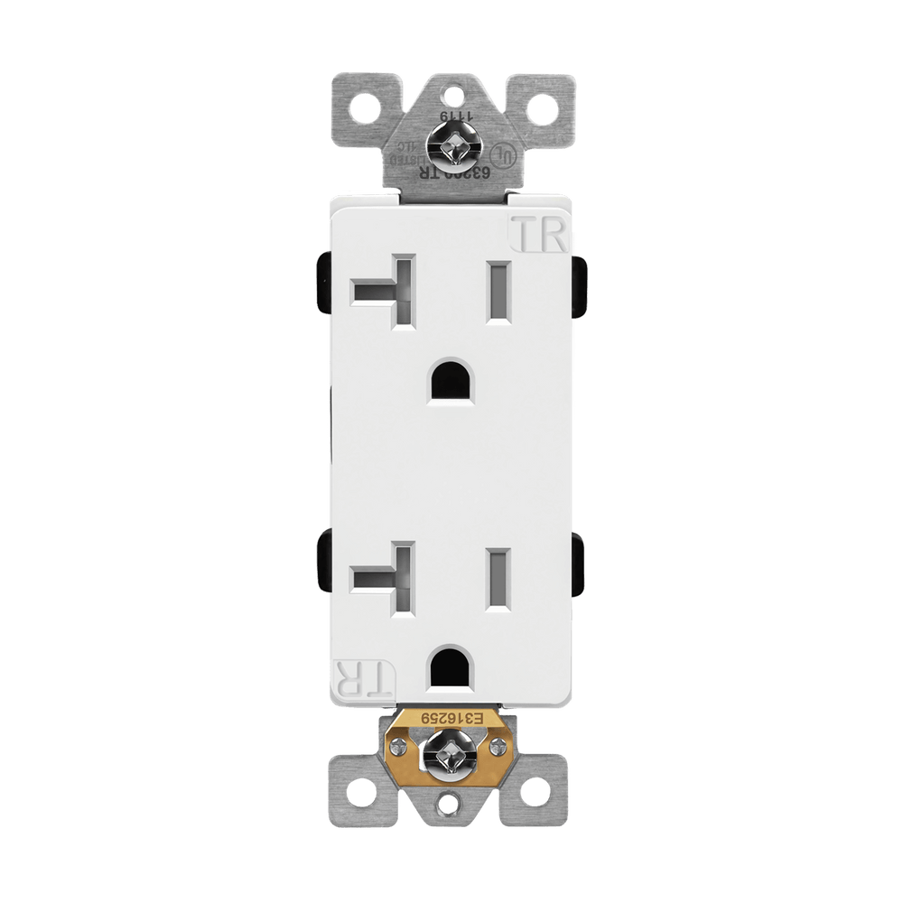 Industrial Grade Heavy Duty 20A Decorator Tamper Resistant Receptacle, 5-20R