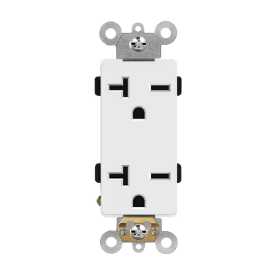 Industrial Grade Heavy Duty 20A Decorator Receptacle, 6-20R