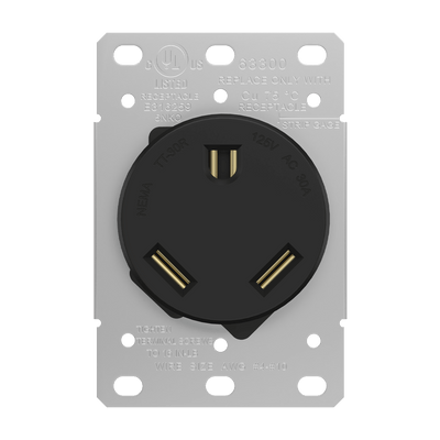 Industrial Grade Flush Mount Receptacle, 30A, TT-30R