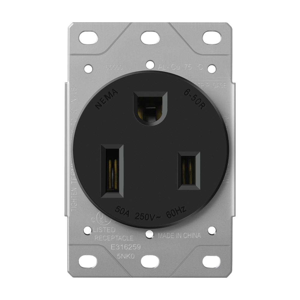 50 Amp, 250V, 2-Pole, 3-Wire, NEMA 6-50R