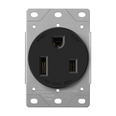 50 Amp, 250V, 2-Pole, 3-Wire, NEMA 6-50R
