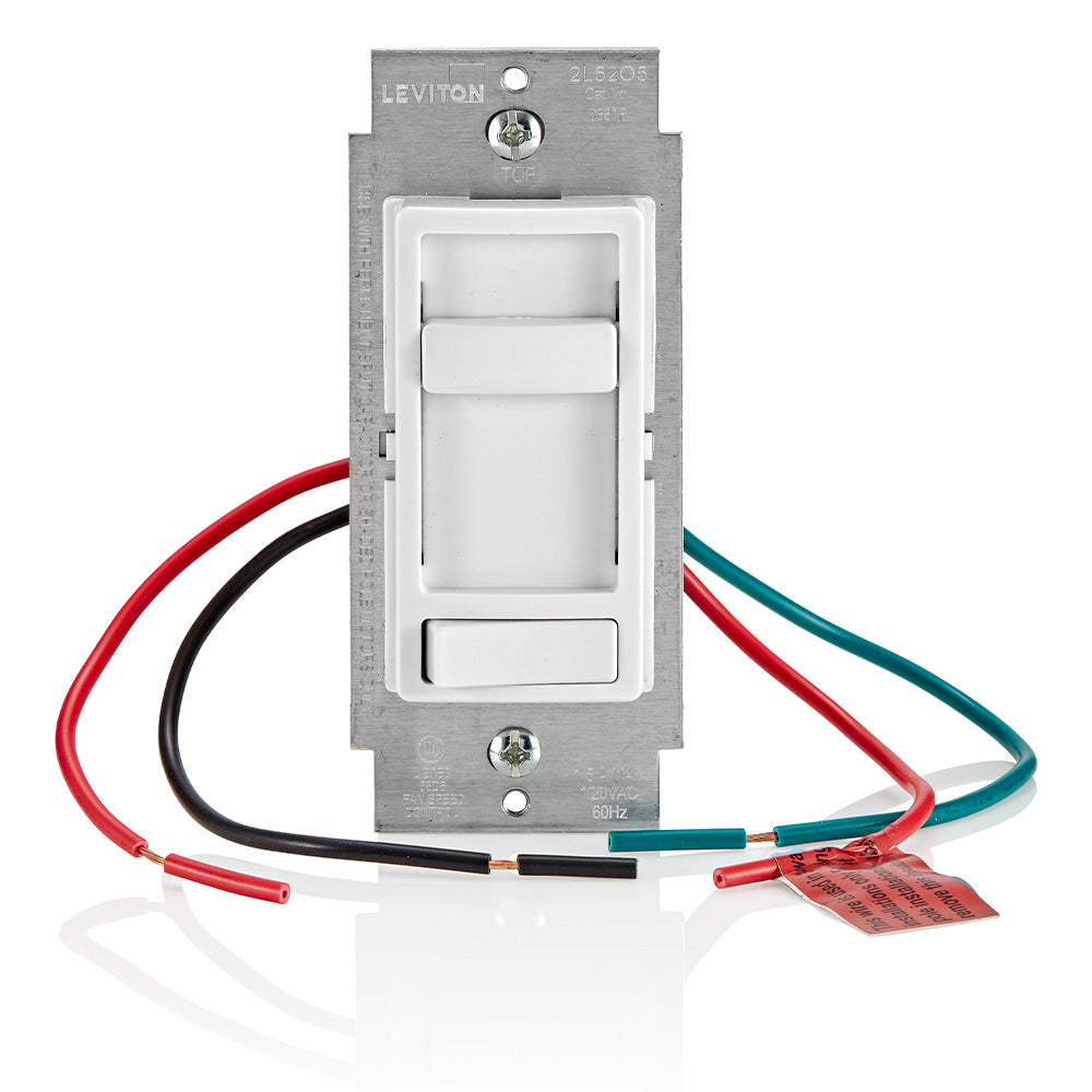 Leviton 661F-10W White – Forget the pull chain! Use the SureSlide fan control switch for your ceiling fan. 1.5 Amp, 120VAC