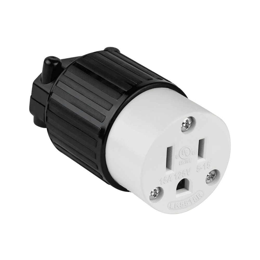 Straight Blade Cord Connector, 15A, 5-15C