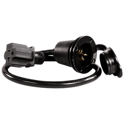 Flanged Inlet 22 Inch Extension Cord 20Amp NEMA 5-20P