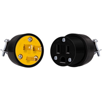 15 Amp 125Volt 60 Hz Straight Blade Plug and Connector Combo NEMA 5-15P/R
