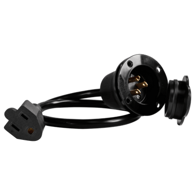 Flanged Inlet 22 Inch Extension Cord 15Amp NEMA 5-15P