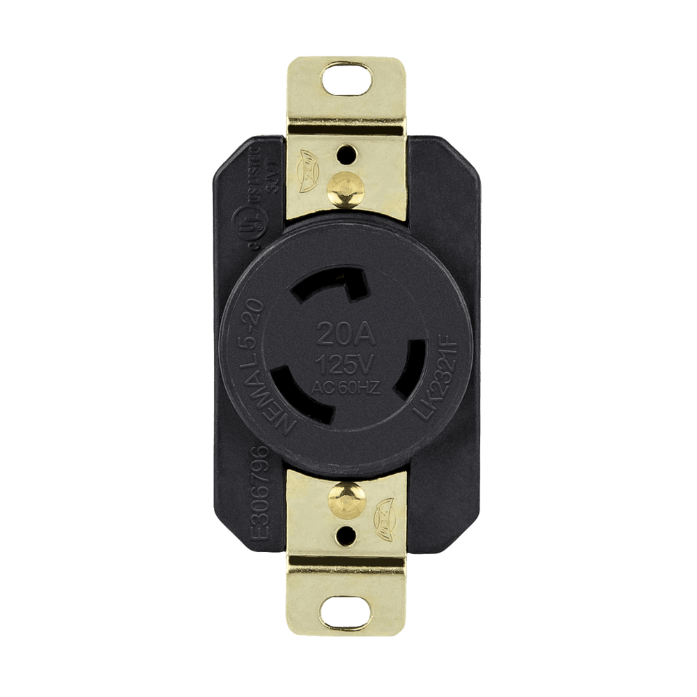 Industrial Grade Locking Receptacle, 20A, L5-20R