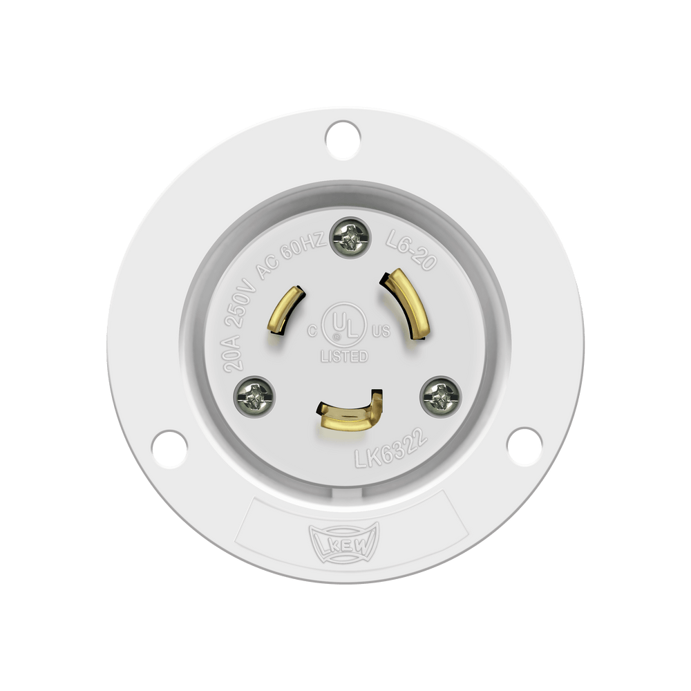 Locking Flanged Inlet, 20A, L6-20PFI