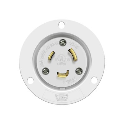 Locking Flanged Inlet, 20A, L6-20PFI