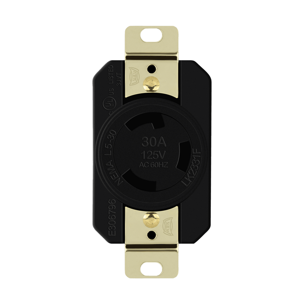 Industrial Grade Locking Receptacle, 30A, L5-30R