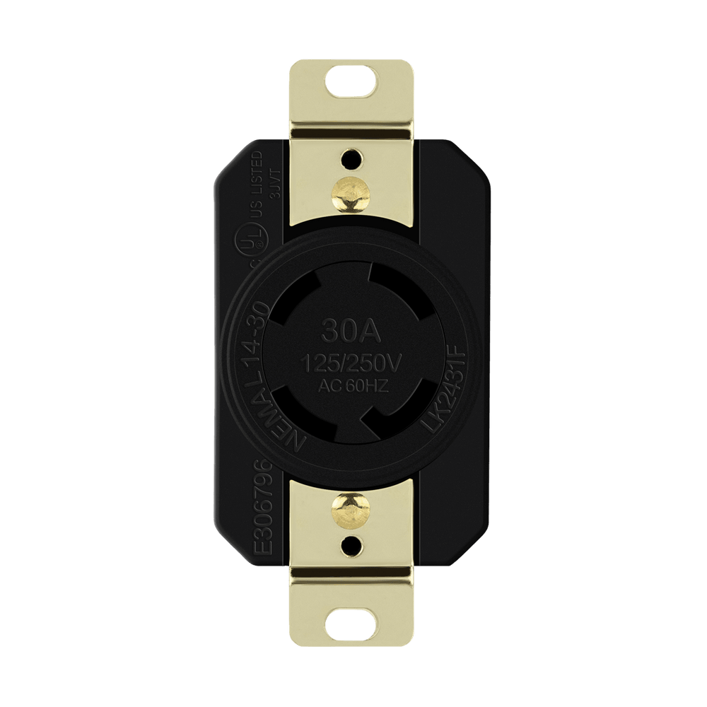 Industrial Grade Locking Receptacle, 30A, L14-30R