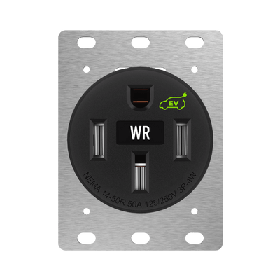 50A EV Charger Receptacle, Heavy Duty, Weather Resistant, 14-50R