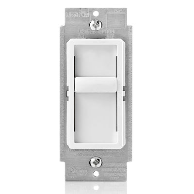 Leviton 6672-1LW Decora SureSlide Dimmer. 600W-120VAC incandescent/halogen, and 150W-120VAC dimmable LED and CFL
